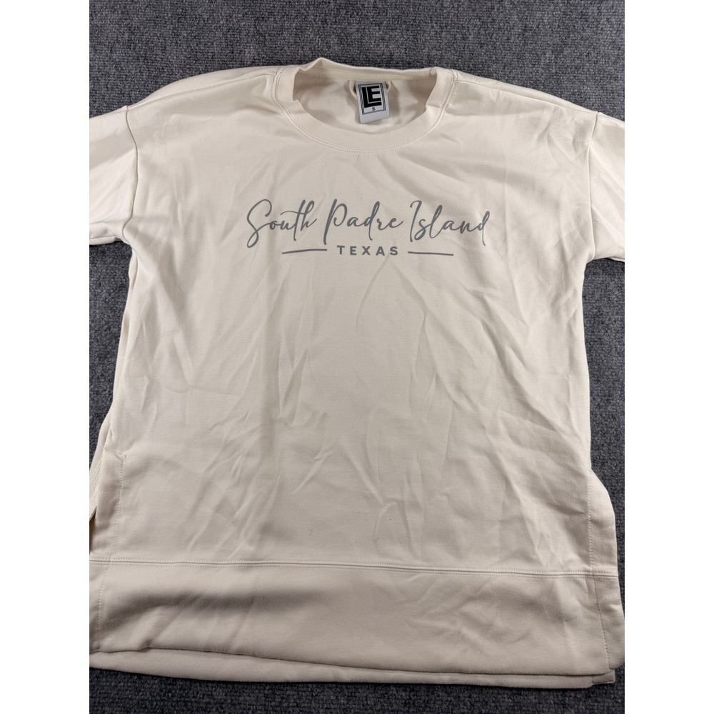 Liquid Energy Sweatshirt Womens S Cream Excellent South Padre Island Texas